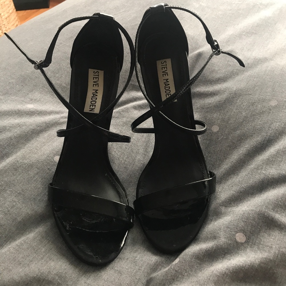 Black strappy heels